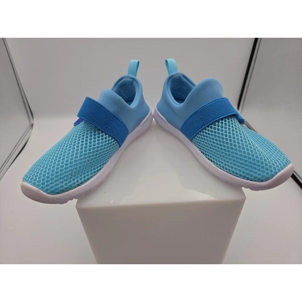 Toddler Size 10 Unisex Blue  Mesh Slip On Sneakers Hook Loop Lightweight